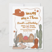 Young Wild en Three Desert Cowboy Verjaardag Kaart (Voorkant)