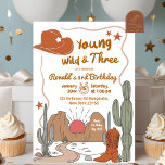 Young Wild en Three Desert Cowboy Verjaardag Kaart<br><div class="desc">Yeehaw Rodeo Western Boy Birthday Party, Disco Ball Cowboy First Rodeo Birthday Party, Country Cowboy Party, Desert Cactus Kids Birthday, Wild West Cowboy Birthday Party, Western Pony Kids Birthday Party, Cowgirls First Rodeo Birthday Party, Cowboys Country Rodeo Birthday Invitation, Yeehaw Rodeo Western Birthday Boy, Boots Sheriff en Desert Birthday Party...</div>