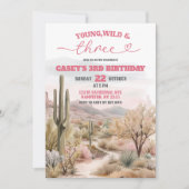 Young Wild en Three Desert Cowgirl Verjaardag Kaart (Voorkant)