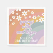 Young Wild en Three Retro Rainbow Napkins Servet (Voorkant)