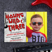 Young Wild en Three Rock Met Foto Uitnodiging