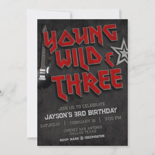 Young Wild en Three Rock Uitnodiging (Voorkant)