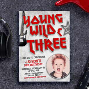 Young Wild en Three Rock Uitnodiging met Foto