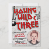 Young Wild en Three Rock Uitnodiging met Foto (Voorkant)