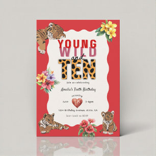 Young Wild en Tien Tijger Jungle Verjaardag Kaart