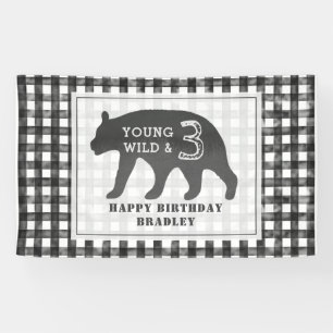 Young Wild & Three Beer Gingham Birthday Spandoek