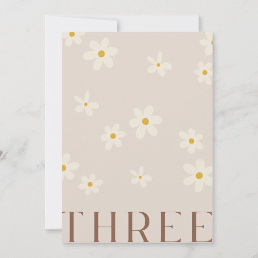 Young Wild & Three Birthday Invitation Kaart (Achterkant)