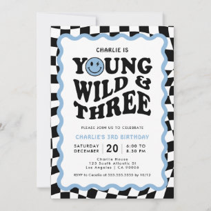 Young Wild & Three Blauwe Gezicht Jongen 3e Verj Kaart