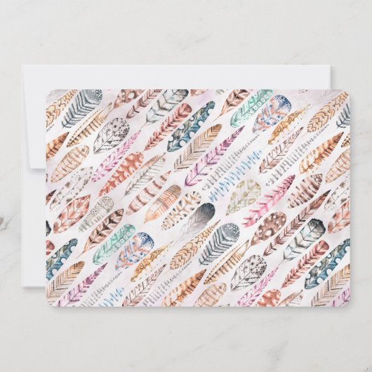 Young, Wild & Three Boho Photo Birthday Invitation Kaart (Achterkant)