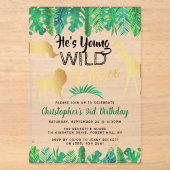 Young Wild & Three Boys Derde Verjaardag Acryl Uitnodigingen (Voorkant)