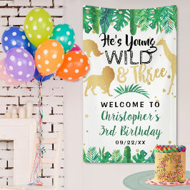Young Wild & Three Boys Third Birthday Welkom Spandoek