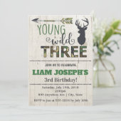 Young Wild & Three Boys - Uitnodiging voor 3e verj (Staand voorkant)