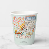 Young Wild & Three Daisy Hippie Van Derde Verjaard Papieren Bekers (Voorkant)