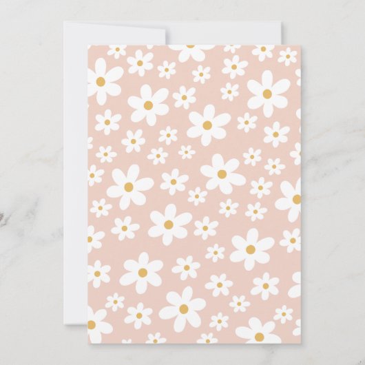 Young, Wild & Three Daisy Invitation | Daisies Kaart (Achterkant)