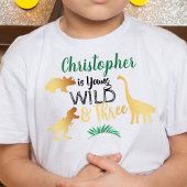 Young Wild & Three Dinosaur Boys 3e verjaardag Kinder Shirts