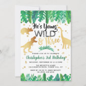 Young Wild & Three Dinosaur Boys 3rd Birthday Kaart (Voorkant)