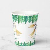 Young Wild & Three Dinosaur Boys Third Birthday Papieren Bekers (Rechts)