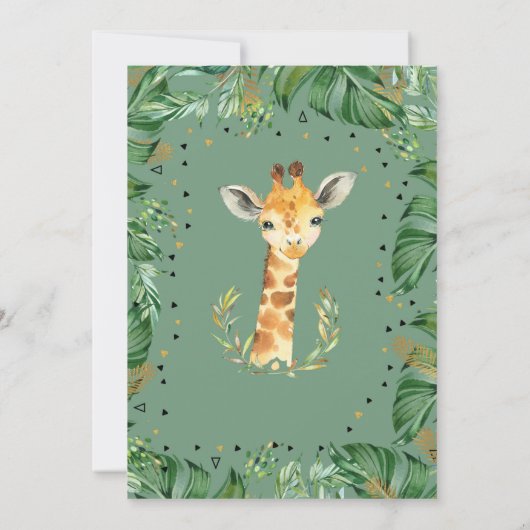 Young Wild & Three Floral Boy Oerwoud 3rd Birthday Kaart (Achterkant)