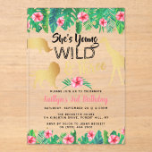 Young Wild & Three Girls 3e verjaardag Acryl Uitnodigingen (Voorkant)