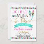 Young Wild & Three Girls Verjaardag Uitnodiging (Voorkant)