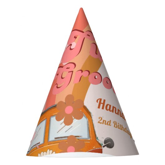 Young Wild & Three Groovy Daisy 3rd Verjaardagsfee Feesthoedjes (Voorkant)