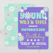 Young Wild & Three Hippie Birthday Party Kaart (Voorkant / Achterkant)