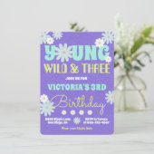 Young Wild & Three Hippie Birthday Party Kaart (Staand voorkant)