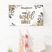 Young Wild & Three Leopard Print Oerwoud Birthday Spandoek (Insitu)