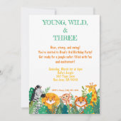 Young, Wild & Three Oerwoud Verjaardagsuitnodiging Kaart (Voorkant)