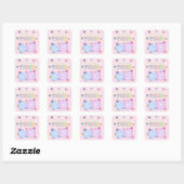 Young Wild & Three Preppy Patch 3de Verjaardagsfee Vierkante Sticker (Vel)