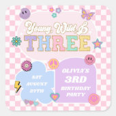 Young Wild & Three Preppy Patch 3de Verjaardagsfee Vierkante Sticker (Voorkant)