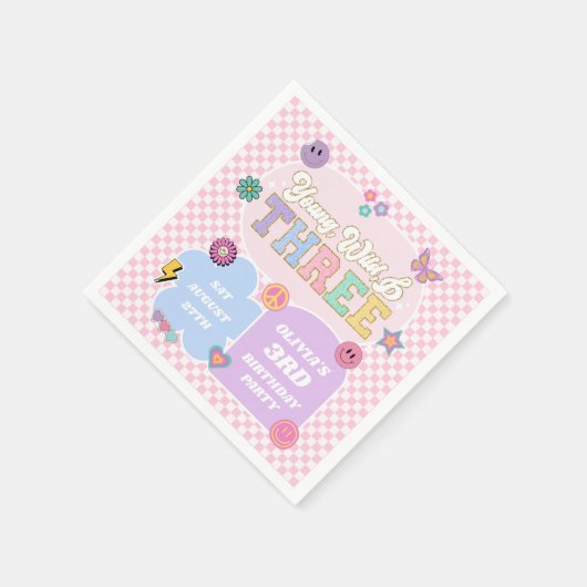 Young Wild & Three Preppy Patch 3e verjaardagsfees Servet (Hoek)