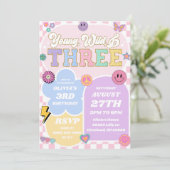 Young Wild Three Preppy Patch 3e verjaardagsfeestj Kaart (Staand voorkant)