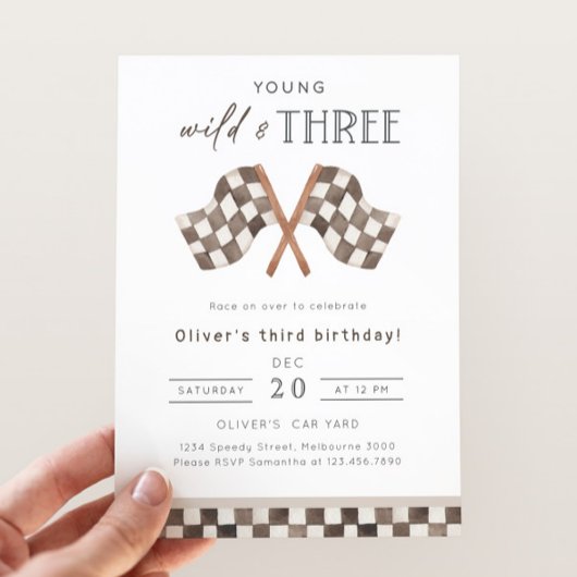 Young Wild & Three Racing 3e Verjaardagsfeestje Kaart