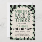 Young Wild & Three Retro 3e Verjaardagsfeestje Kaart (Voorkant)