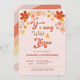 Young Wild & Three Retro 3rd Birthday Kaart