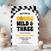 Young Wild & Three Retro Eerste 3e Verjaardagsfees Kaart