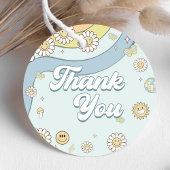 Young Wild Three Retro Rainbow 3rd Birthday Bedankjes Labels