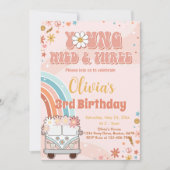 Young Wild Three Retro Rainbow 3rd Birthday Kaart (Voorkant)