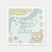 Young Wild Three Retro Rainbow 3rd Birthday Servet (Voorkant)