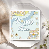 Young Wild Three Retro Rainbow 3rd Birthday Servet