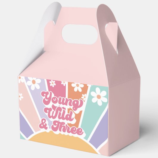 Young Wild Three Retro Sunshine Rainbow Daisy Bedankdoosjes (Voorkant)