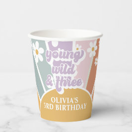 Young Wild Three Retro Sunshine Rainbow Paper Cups Papieren Bekers