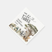 Young Wild Three Safari 3e verjaardag welkomstbord Servet (Hoek)