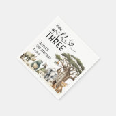 Young Wild Three Safari 3e verjaardag welkomstbord Servet (Hoek)