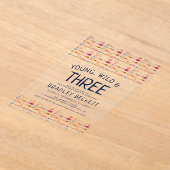 Young, Wild & Three Tribal Boho Arrow 3e verjaarda Acryl Uitnodigingen (Laagn)