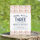 Young, Wild & Three Tribal Boho Arrow 3e verjaarda Kaart