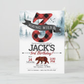 Young Wild & Three-uitnodiging, Lumberjack 3rd Kaart (Staand voorkant)