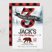 Young Wild & Three-uitnodiging, Lumberjack 3rd Kaart (Voorkant / Achterkant)