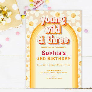 Young Wild & Three Uitnodiging voor 3e verjaardag 